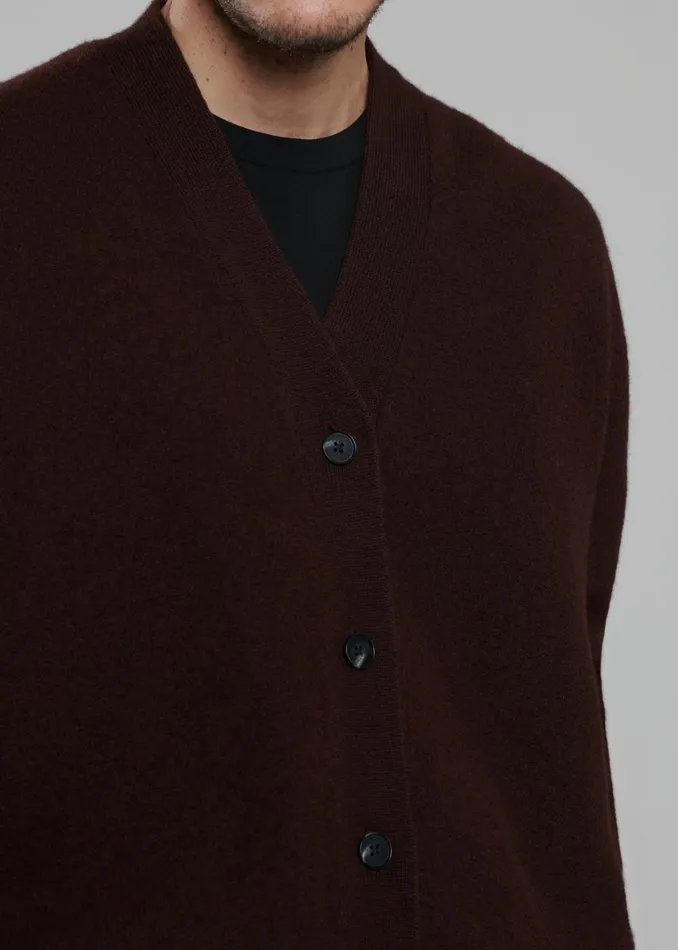 Men Beck Wool Cardigan 8211 Chocolate Plum The Frankie Shop Knitwear