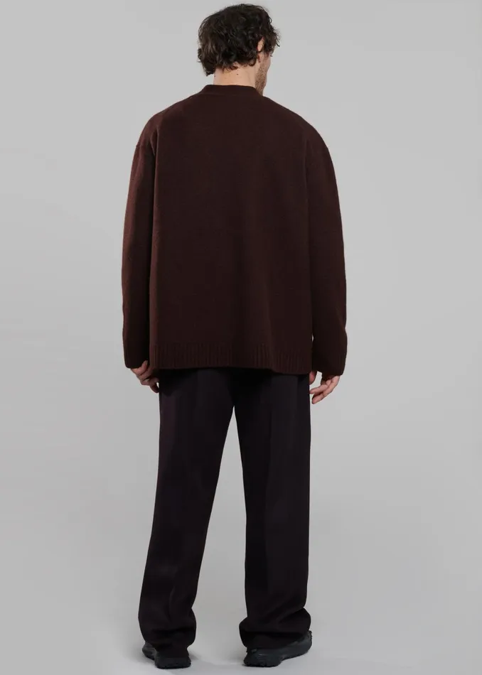 Men Beck Wool Cardigan 8211 Chocolate Plum The Frankie Shop Knitwear