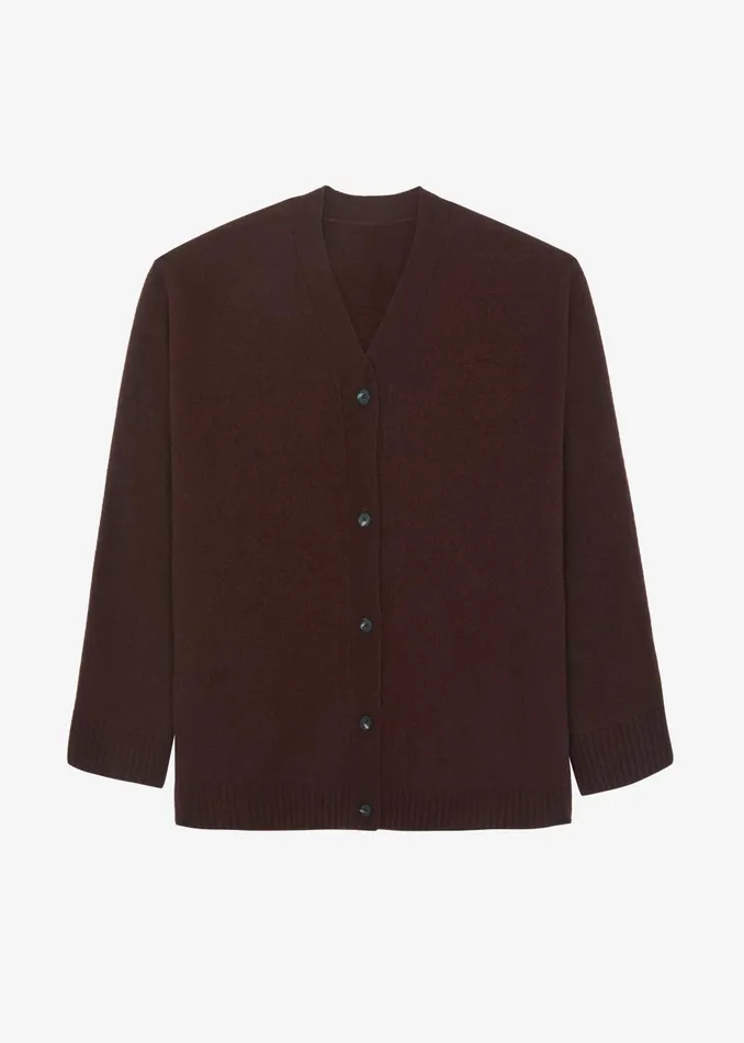 Men Beck Wool Cardigan 8211 Chocolate Plum The Frankie Shop Knitwear