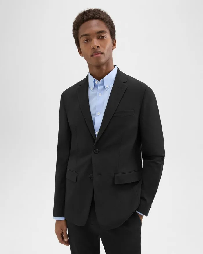 Men Blazers Jackets Theory Morton Blazer In Stretch Cotton Black