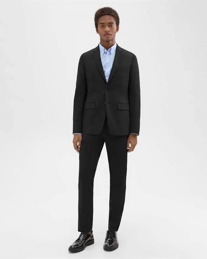 Men Blazers Jackets Theory Morton Blazer In Stretch Cotton Black