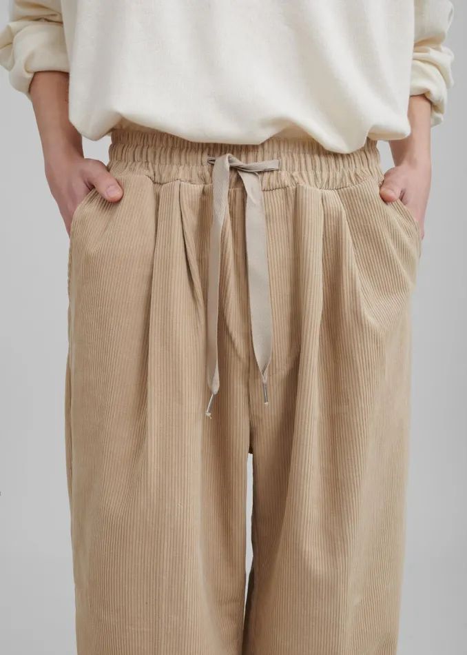 Men Brixton Corduroy Joggers 8211 Beige The Frankie Shop Bottoms