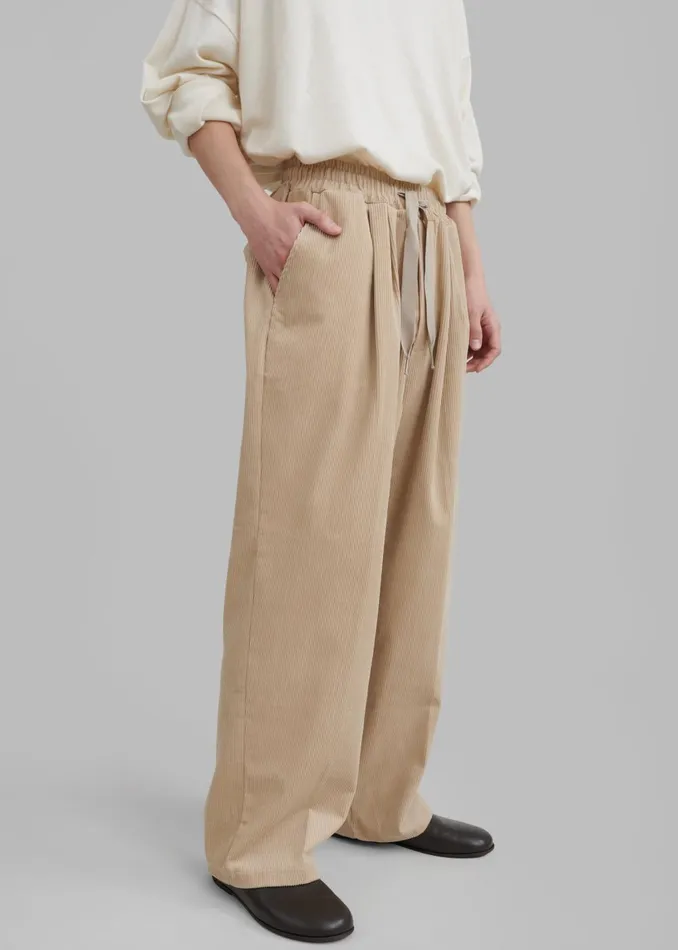 Men Brixton Corduroy Joggers 8211 Beige The Frankie Shop Bottoms