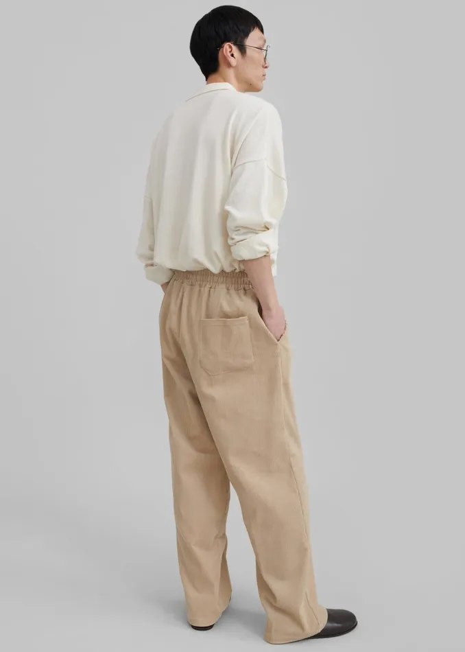 Men Brixton Corduroy Joggers 8211 Beige The Frankie Shop Bottoms
