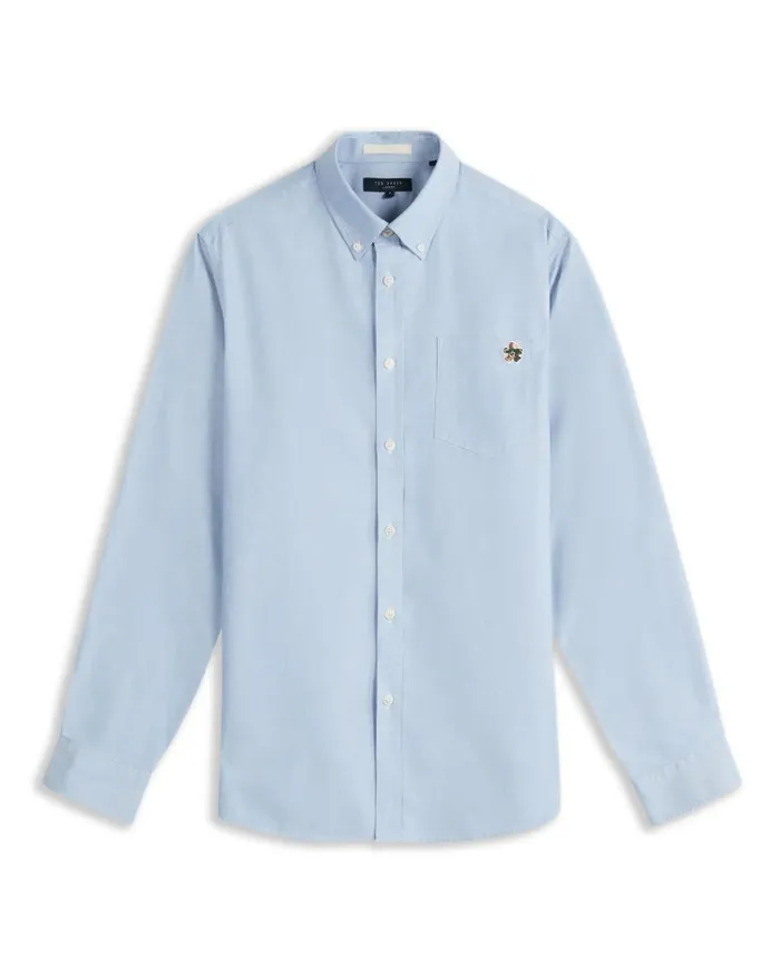 Men CAPLET 8211 Long Sleeve Oxford Shirt Blue Ted Baker Shirts