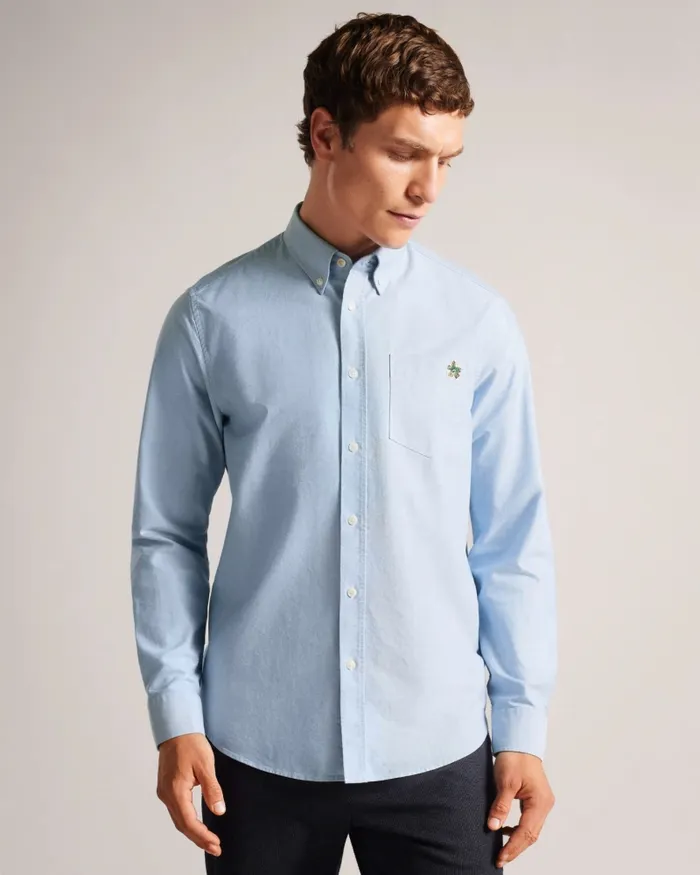 Men CAPLET 8211 Long Sleeve Oxford Shirt Blue Ted Baker Shirts Men CAPLET 8211 Long Sleeve Oxford Shirt Blue Ted Baker Shirts