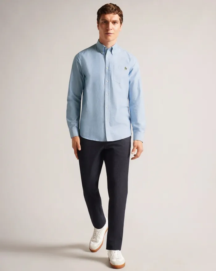 Men CAPLET 8211 Long Sleeve Oxford Shirt Blue Ted Baker Shirts Men CAPLET 8211 Long Sleeve Oxford Shirt Blue Ted Baker Shirts