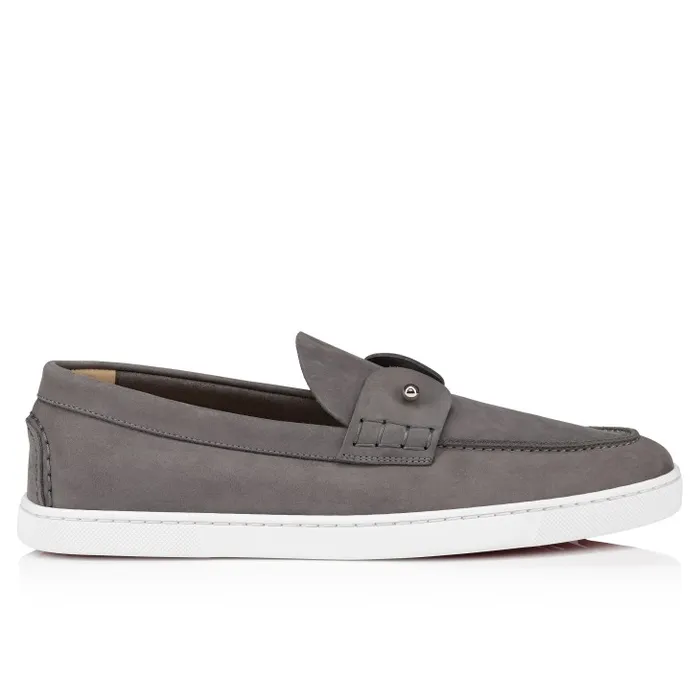 Men Chambeliboat Boat Shoes 8211 Reversed Nubuck Leather 8211 Smoky Christian Louboutin Sneakers