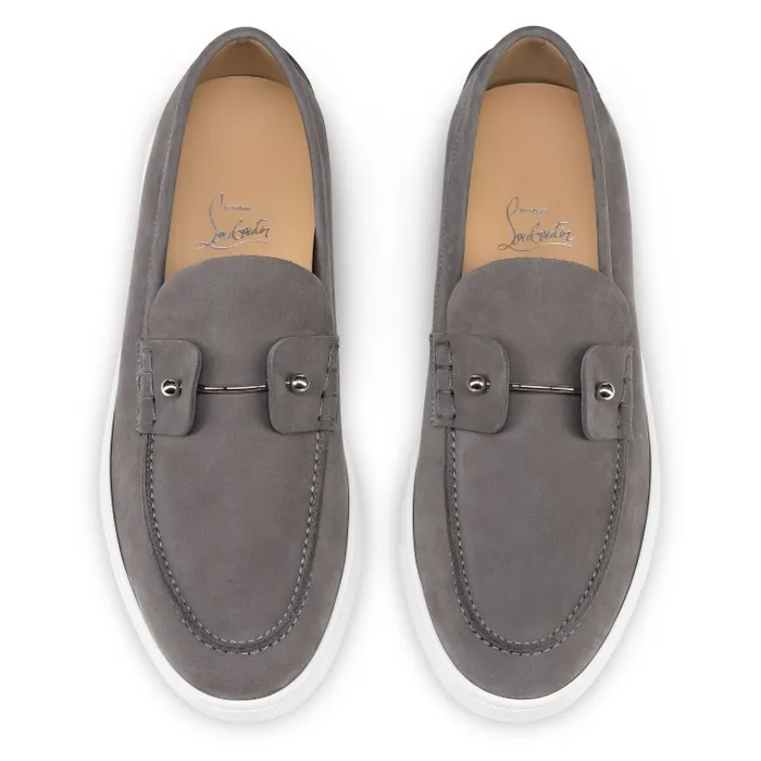 Men Chambeliboat Boat Shoes 8211 Reversed Nubuck Leather 8211 Smoky Christian Louboutin Sneakers