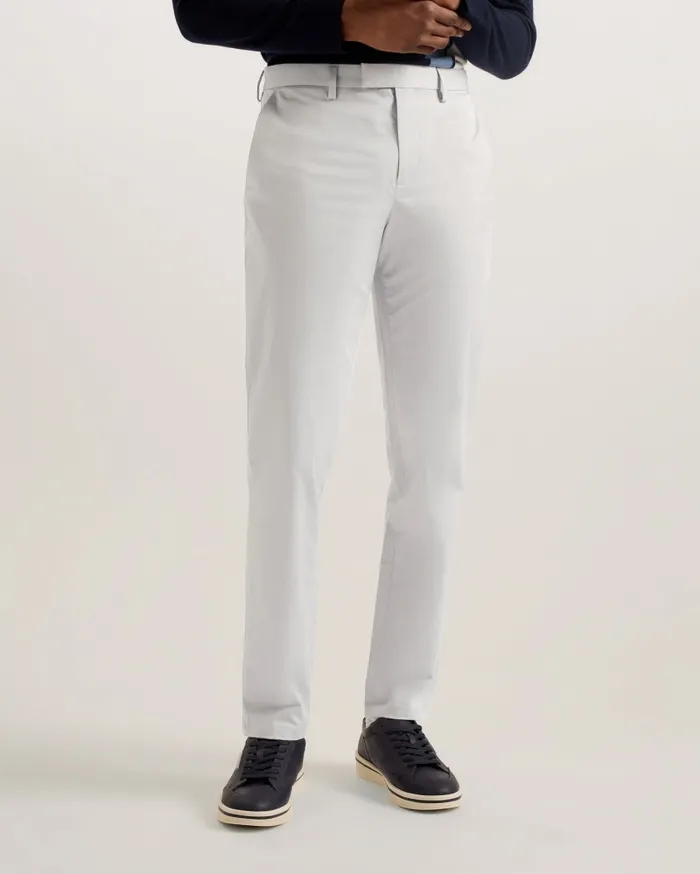 Men CLAPHUM 8211 Slim Fit Cotton Chinos Light Grey Ted Baker Trousers and Chinos
