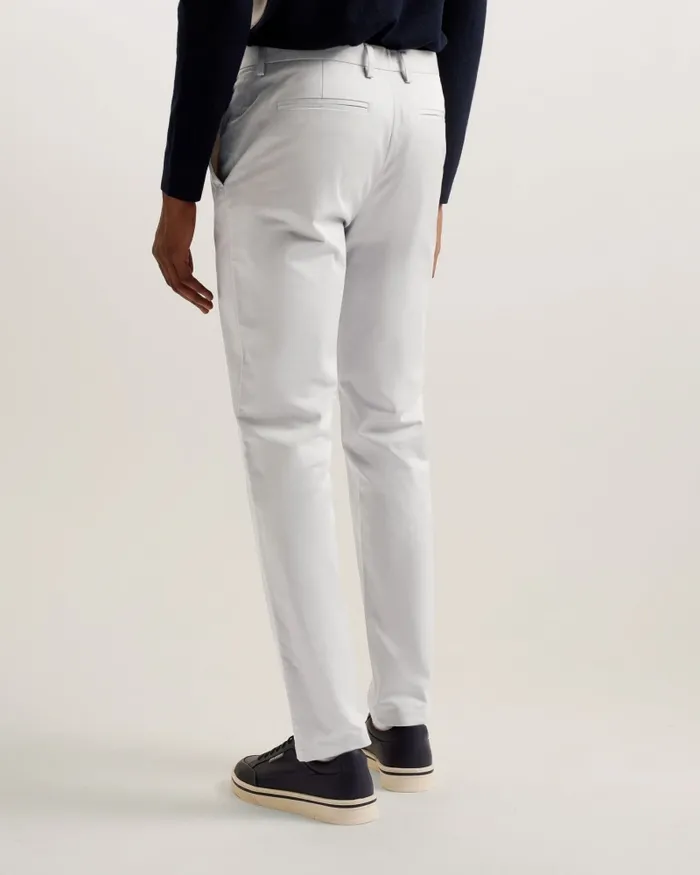 Men CLAPHUM 8211 Slim Fit Cotton Chinos Light Grey Ted Baker Trousers and Chinos