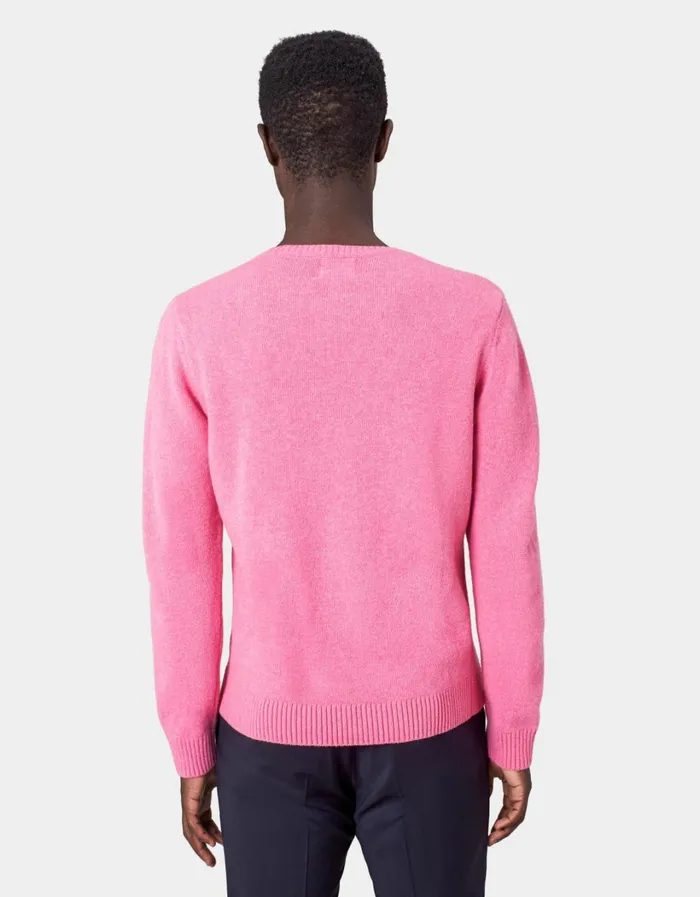 Men Classic Merino Wool Crew Oxblood Red Colorful Standard Knit Sweaters