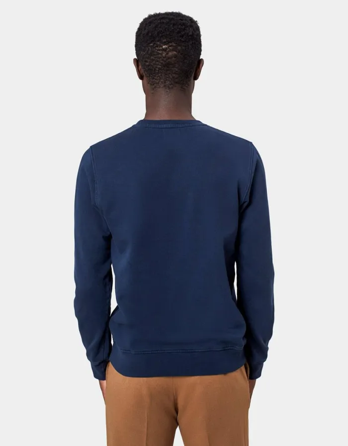 Men Classic Organic Crew Sapphire Blue Colorful Standard Crewneck Sweatshirts