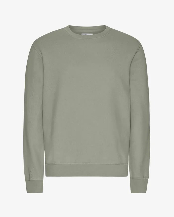 Men Classic Organic Crew Steel Blue Colorful Standard Crewneck Sweatshirts