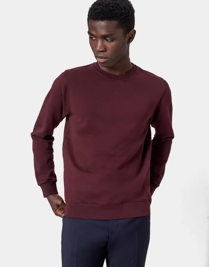 Men Classic Organic Crew Steel Blue Colorful Standard Crewneck Sweatshirts
