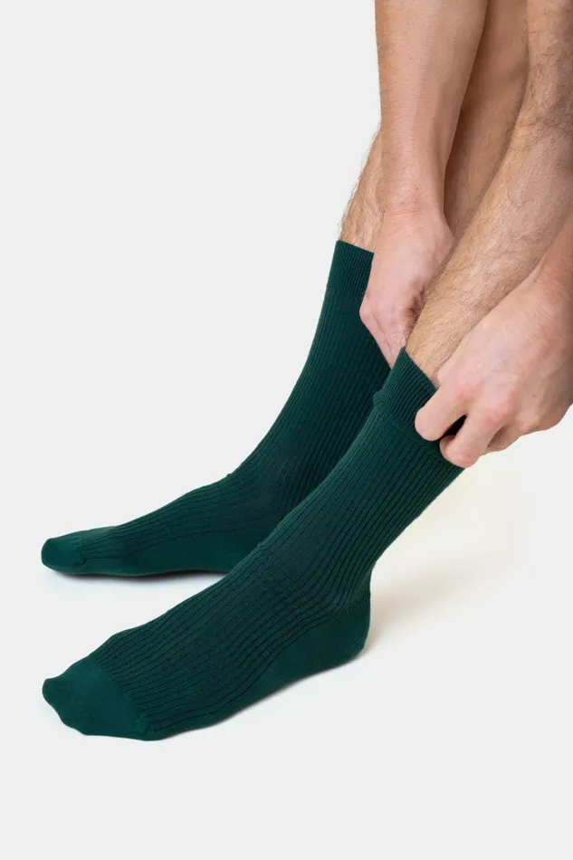 Men Classic Organic Sock Deep Black Colorful Standard Socks and
