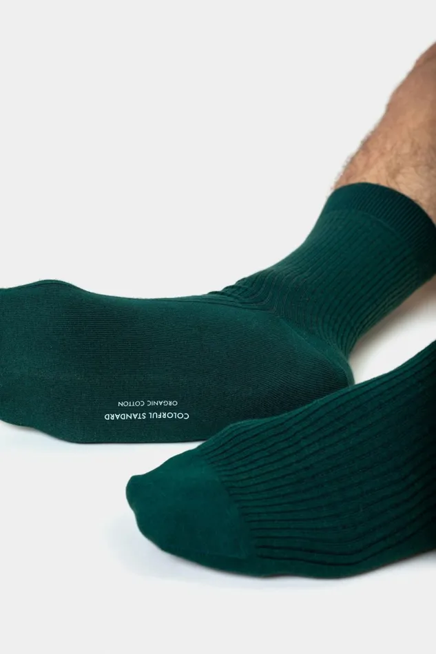 Men Classic Organic Sock Deep Black Colorful Standard Socks and