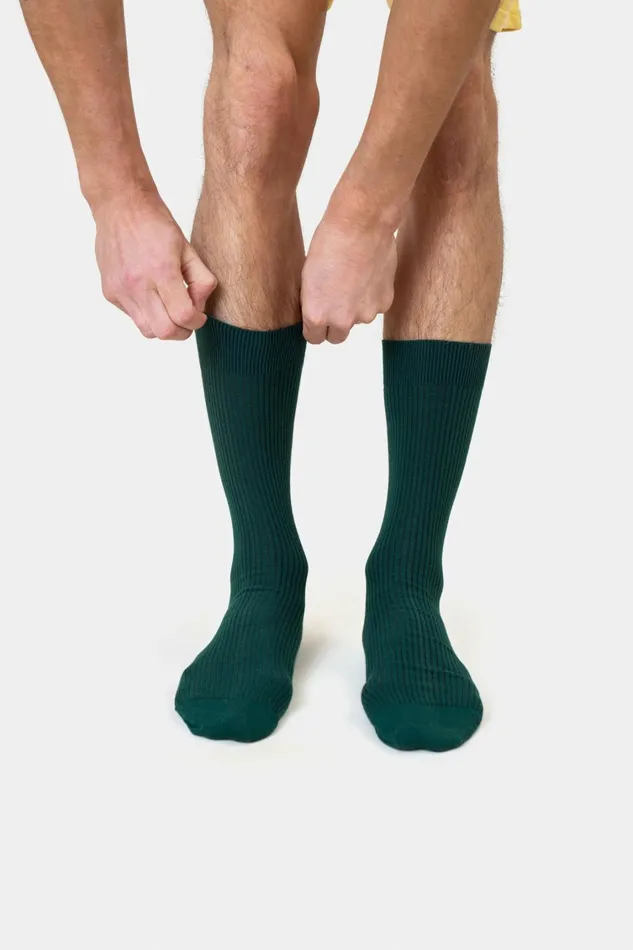 Men Classic Organic Sock Deep Black Colorful Standard Socks and