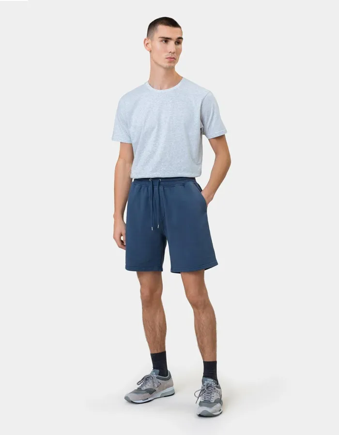 Men Classic Organic Sweatshorts Navy Blue Colorful Standard Shorts