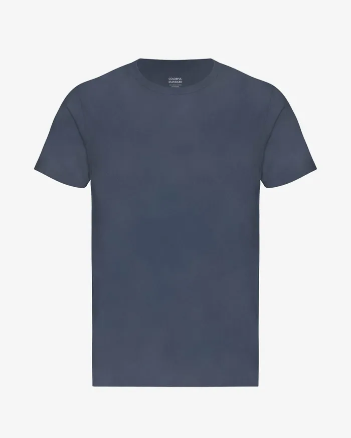 Men Classic Organic Tee Neptune Blue Colorful Standard TShirts