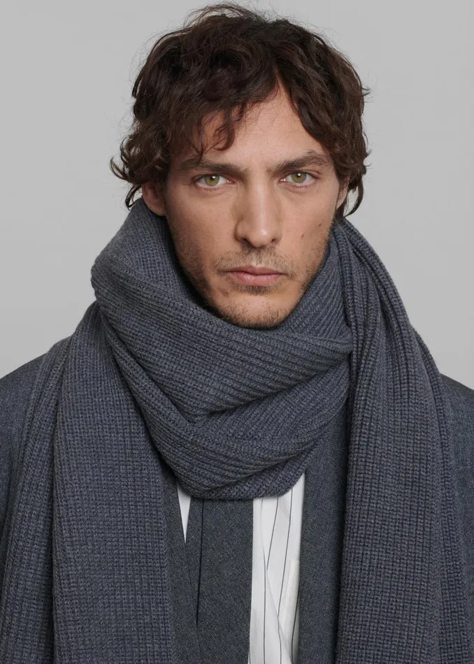 Men Colton Wool Scarf 8211 Grey Melange The Frankie Shop