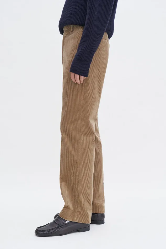 Men Cropped Corduroy Trousers Dark Beige Filippa K Trousers