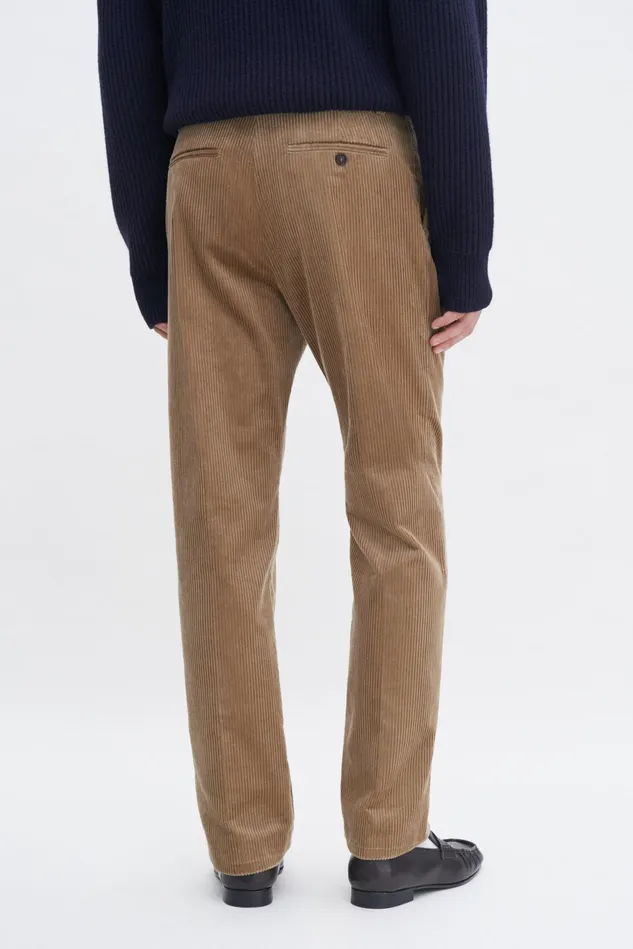 Men Cropped Corduroy Trousers Dark Beige Filippa K Trousers