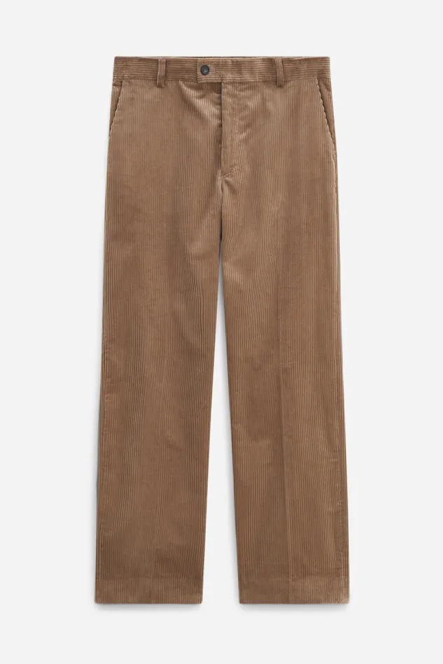Men Cropped Corduroy Trousers Dark Beige Filippa K Trousers