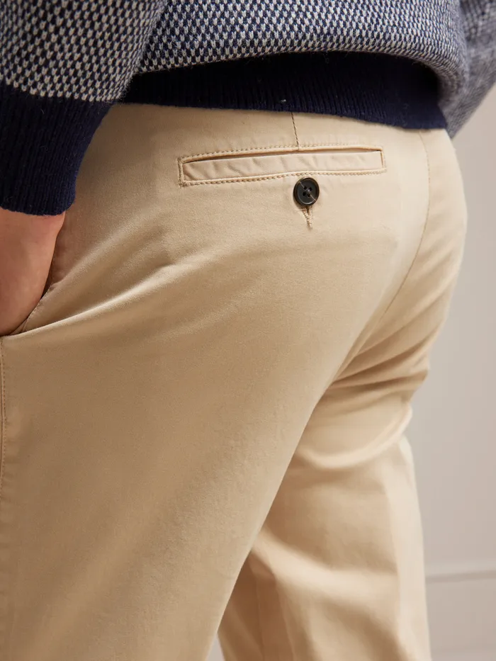 Men Cyrillus Clothing Chino Trousers 6309 Beige Clair Uni
