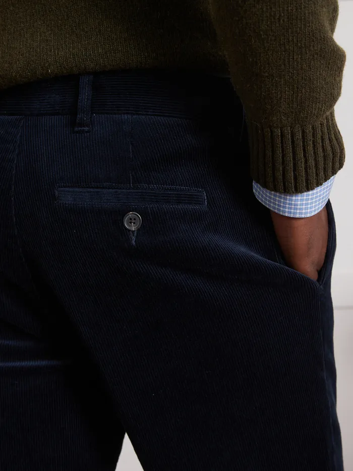 Men Cyrillus Clothing Regular Corduroy Chinos Marine