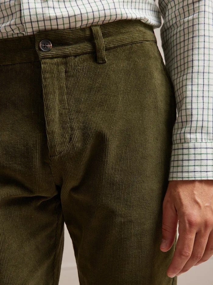 Men Cyrillus Clothing Regular Corduroy Chinos Marine