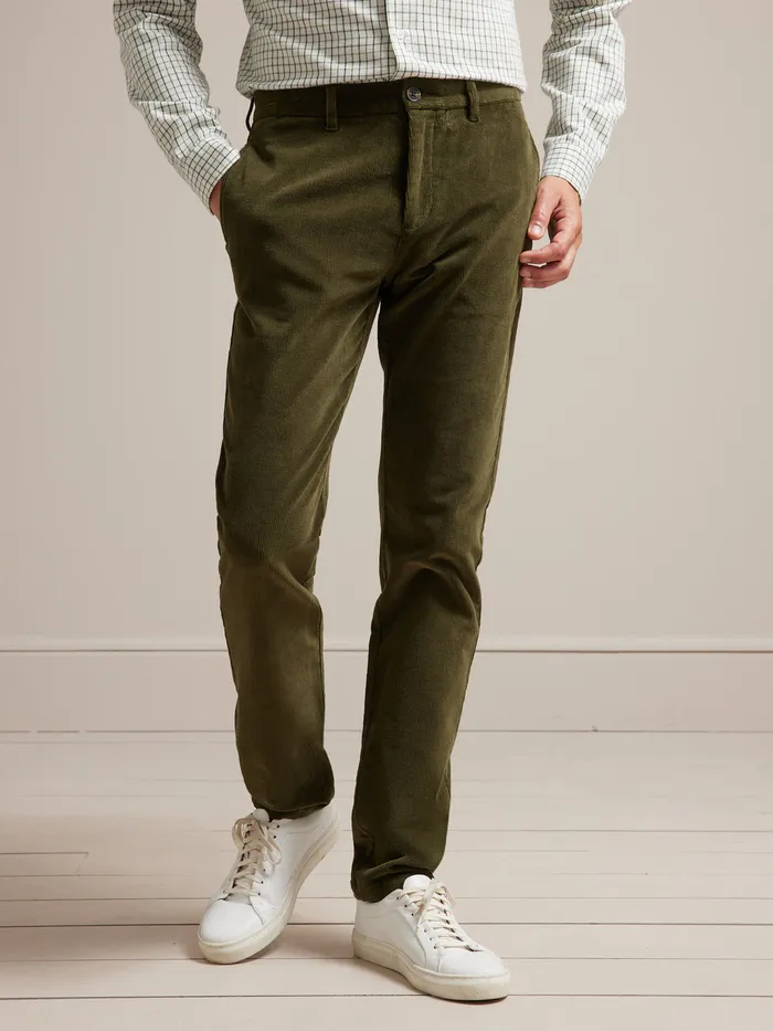 Men Cyrillus Clothing Regular Corduroy Chinos Marine