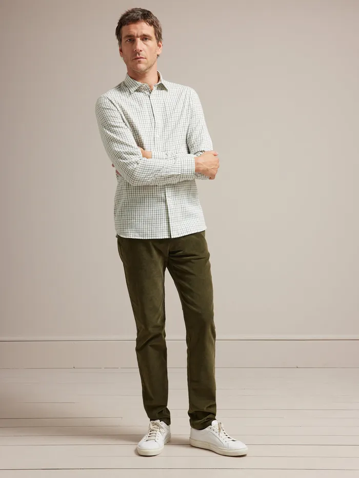 Men Cyrillus Clothing Regular Corduroy Chinos Marine