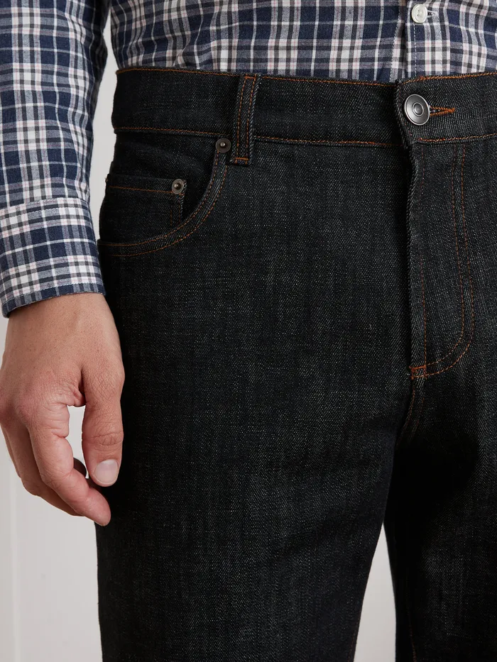 Men Cyrillus Clothing Regular Organic Cotton Jeans With An EcoFriendly Wash Noir Stone