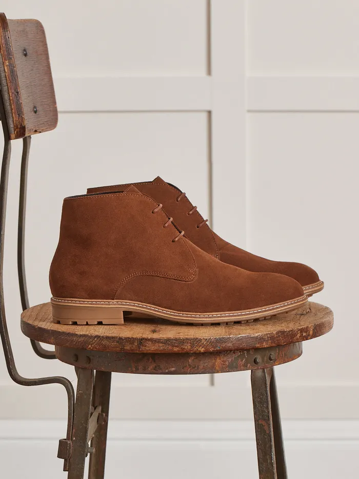 Men Cyrillus Shoes High LaceUp Derby Shoes Marron