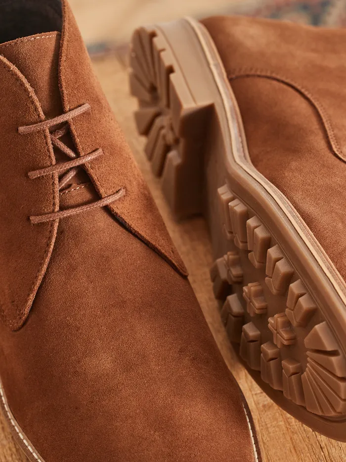Men Cyrillus Shoes High LaceUp Derby Shoes Marron