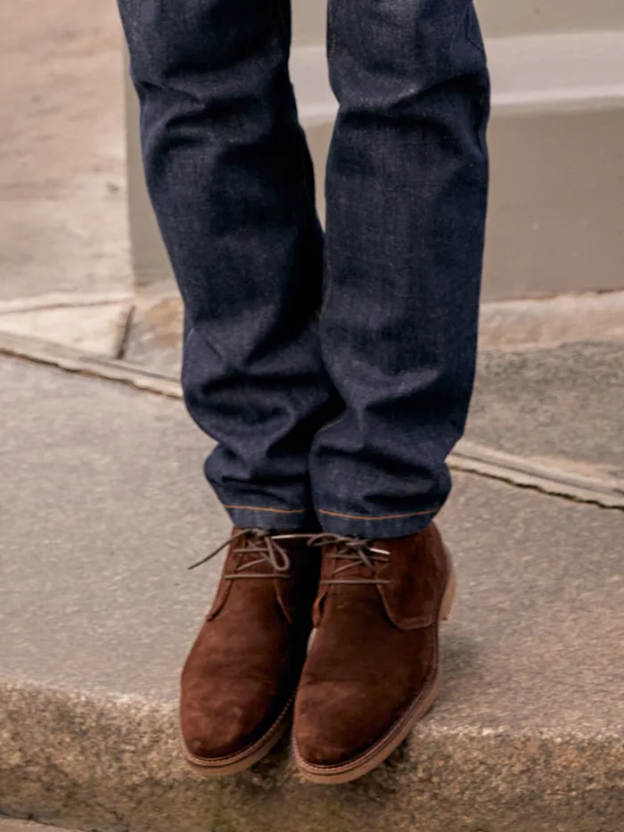 Men Cyrillus Shoes High LaceUp Derby Shoes Marron