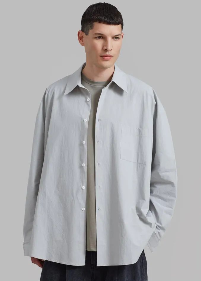 Men Darren Oversized Shirt 8211 Grey The Frankie Shop Tops