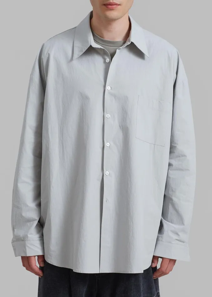 Men Darren Oversized Shirt 8211 Grey The Frankie Shop Tops