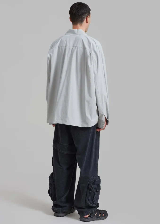 Men Darren Oversized Shirt 8211 Grey The Frankie Shop Tops