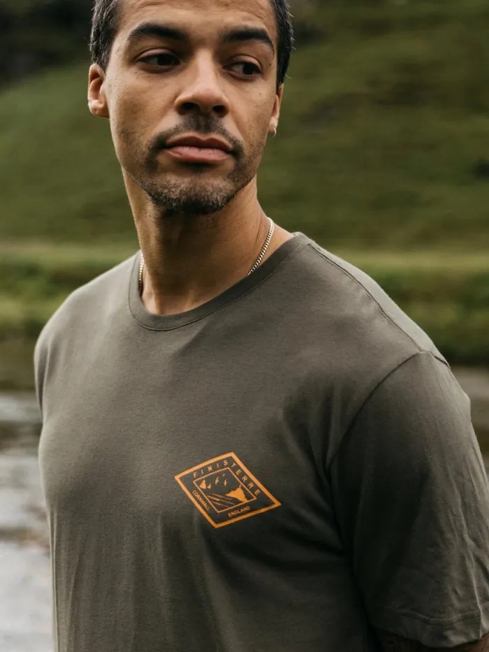 Men Diamond Logo TShirt Olive Finisterre TShirts