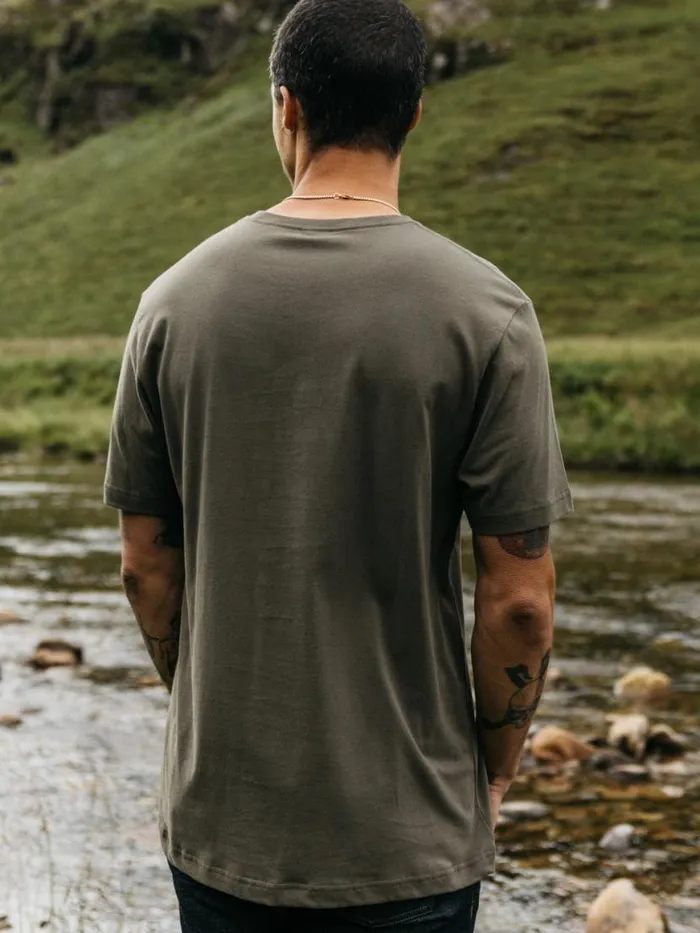 Men Diamond Logo TShirt Olive Finisterre TShirts