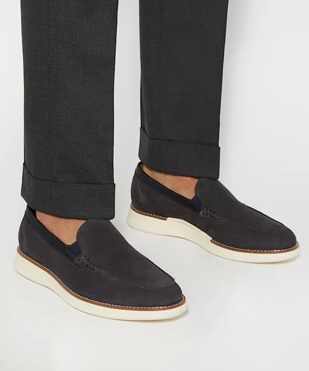 Men Dune London Loafers Wedge Sole Slip On Loafers Grey