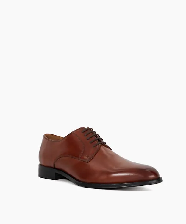 Men Dune London Smart Shoes Premium Leather Derby Shoes Brown