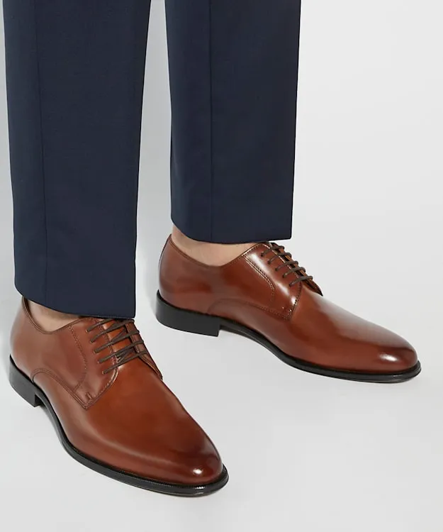 Men Dune London Smart Shoes Premium Leather Derby Shoes Brown