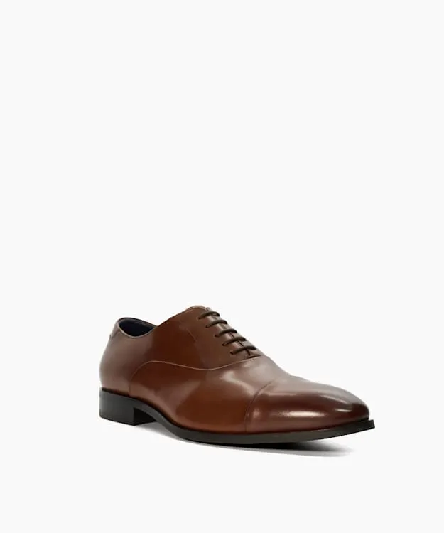 Men Dune London Smart Shoes Wide Fit Leather Oxford Shoes Brown