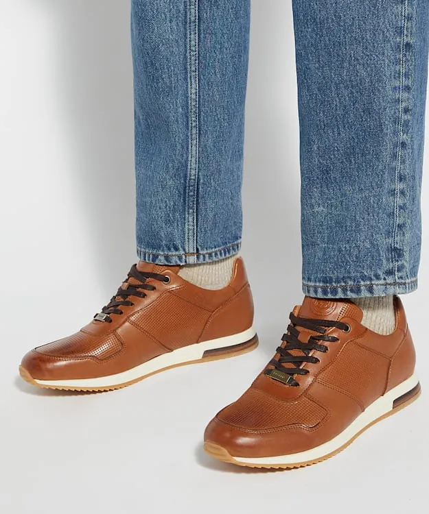 Men Dune London Trainers LaceUp Runner Trainers Brown