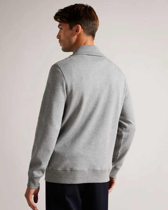 Men ECOS 8211 Half Zip Funnel Neck Jumper Grey Ted Baker Tops Men ECOS 8211 Half Zip Funnel Neck Jumper Grey Ted Baker Tops