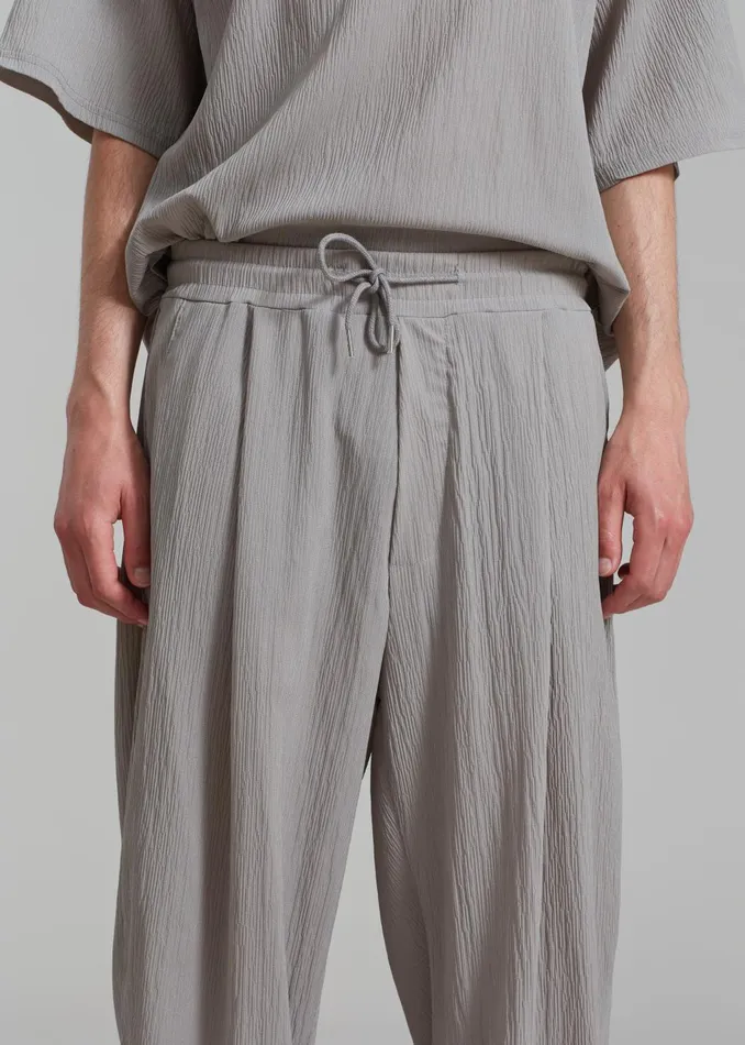 Men Eliott Crinkle Pants 8211 Grey The Frankie Shop Bottoms