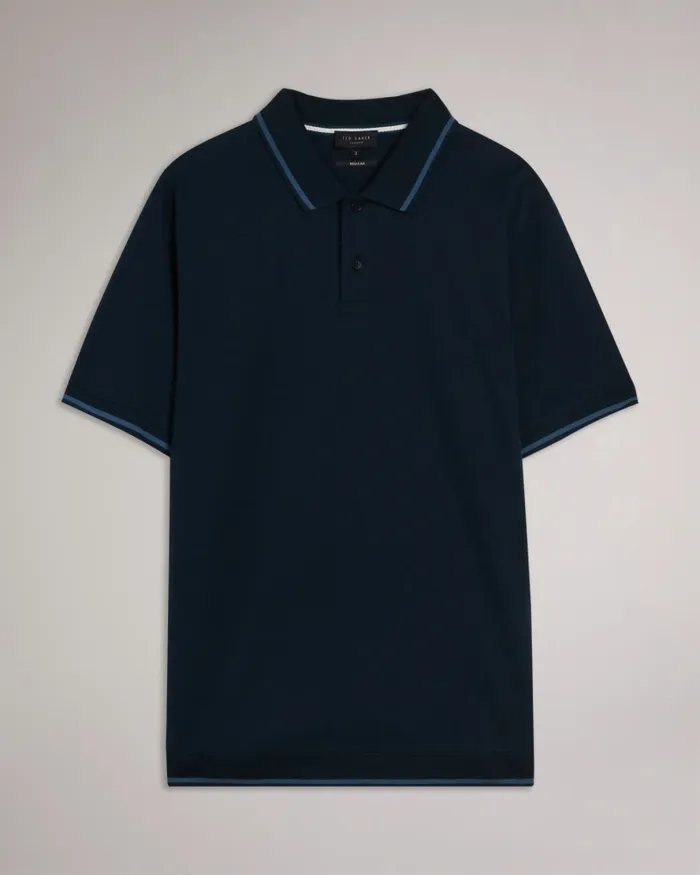 Men ERWEN 8211 Regular Fit Textured Polo Shirt Navy Ted Baker Polo Shirts